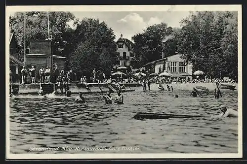 AK Unterschondorf a. Ammersee, Sommerleben im Strandbad-Seerestaurant u. Café Forster