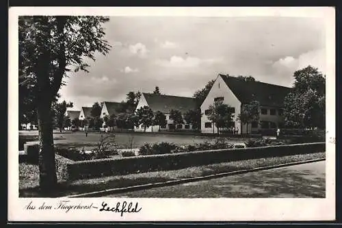 AK Lager Lechfeld, Fliegerhorst, Gebäudeensemble mit Anlagen