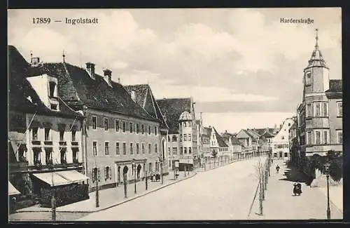 AK Ingolstadt, Harderstrasse mit Turmgebäude