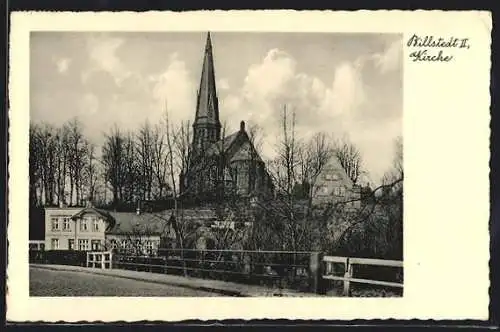 AK Hamburg-Billstedt, Ortspartie mit Kirche