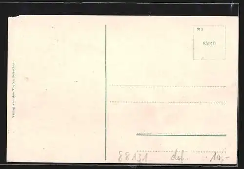 AK Schachen /Bodensee, Seesteig mit Blick auf Ufergebäude