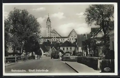 AK Babenhausen, Strasse mit Kirche