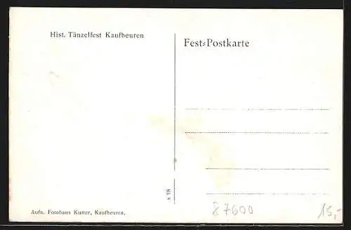 AK Kaufbeuren, Tänzelfest, Ratsdamen aus der maximilian. Zeit