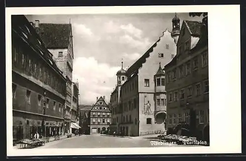 AK Nördlingen, Strassenpartie am Marktplatz