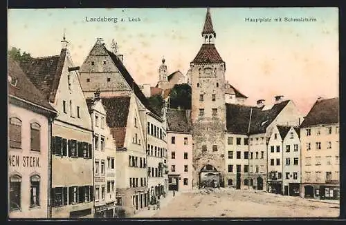 AK Landsberg, Hauptplatz mit Schmalzturm