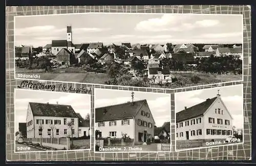 AK Lützelburg, Teilansicht, Schule, Gasthaus z. Krone