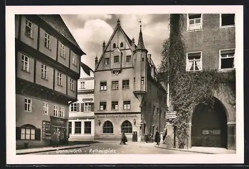 AK Donauwörth, Strasse am Rathausplatz