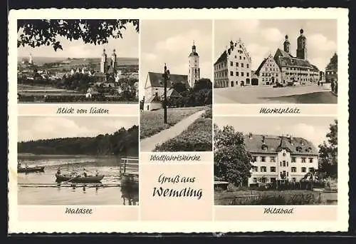 AK Wemding, Waldsee, Marktplatz, Wallfahrtskirche