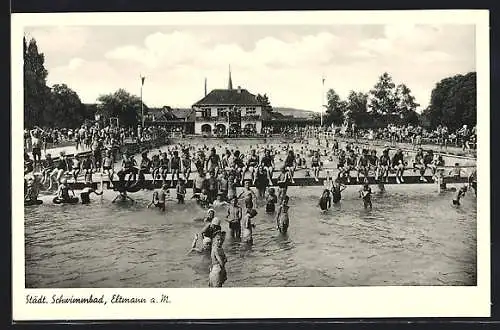 AK Eltmann a. M., Belebte Szene im städt. Schwimmbad