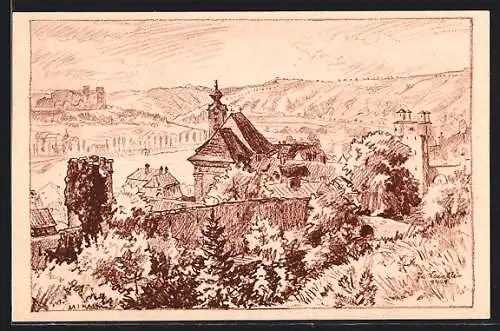 AK Eichstätt, Blick auf Kloster St. Walburg