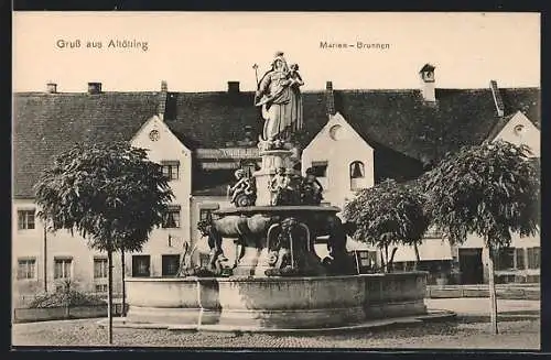 AK Altötting, Marienbrunnen