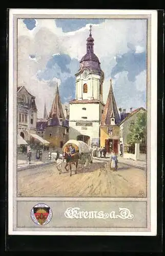 AK Deutscher Schulverein NR 175: Krems a. Donau, Partie vor dem Stadttor