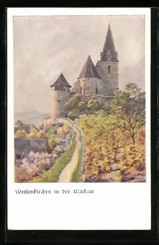 Künstler-AK Hans Götzinger, Deutscher Schulverein Nr. 1523: Weisskirchen in der Wachau