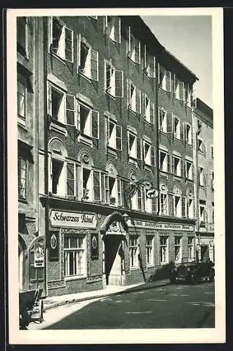 AK Salzburg, Gasthof zum schwarz. Rössl, Bergstrasse 5-7, Bes. Franz Stechl