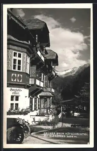 AK Bad Gastein, Gasthaus Grüner Baum im Kötzschachtal mit Elendkees