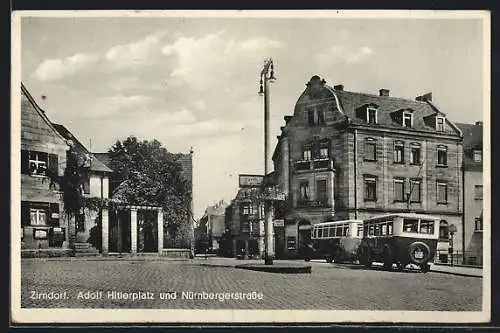 AK Zirndorf, platz und Nürnbergerstrasse