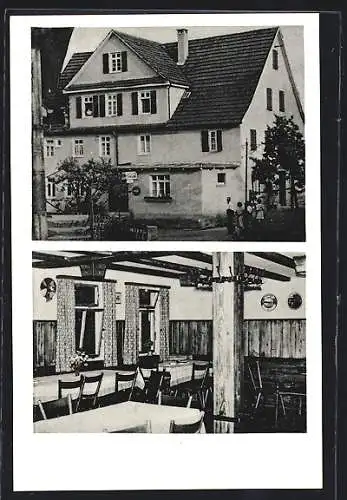 AK Esslingen-Sulzgries, Gasthaus zur Traube, Innenansicht