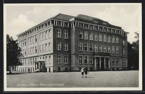 AK Landau /Pfalz, Partie an der Pestalozzischule
