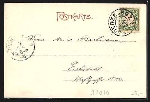 AK Würzburg, Mainpartie mit Blick zur Festung