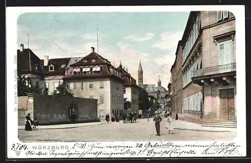 AK Würzburg, Blick in die Hofstrasse