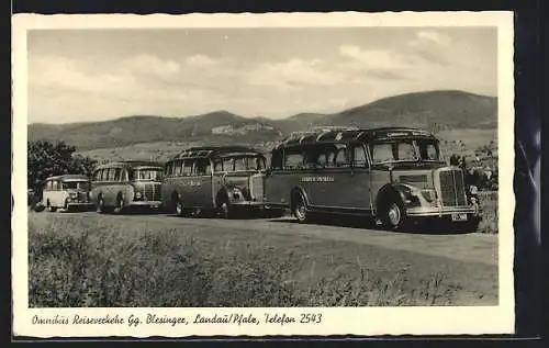 AK Landau / Pfalz, Omnibus Teiseverkehr G.G. Blesinger