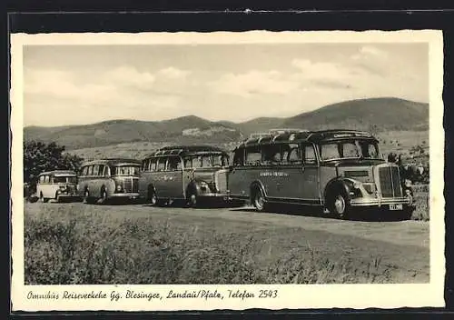 AK Landau / Pfalz, Omnibus Teiseverkehr G.G. Blesinger