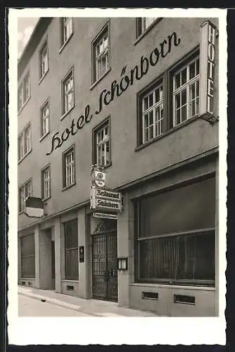 AK Würzburg, Hotel Schönborn in der Herzogenstrasse 2