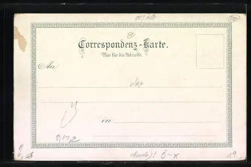 Lithographie Neuberg, Totalansicht aus der Vogelschau