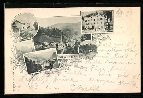 AK Hüttau, Panorama, Gasthof zur Post