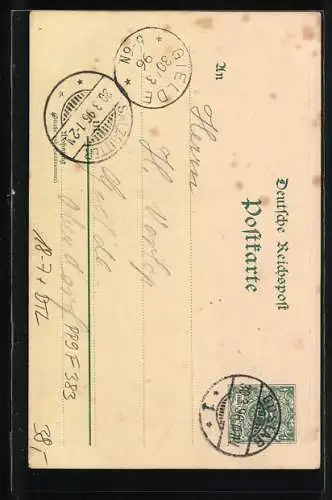 Lithographie Ganzsache PP9F383: Goslar a. Harz, Gasthaus und Aussichtsturm auf dem Steinberg