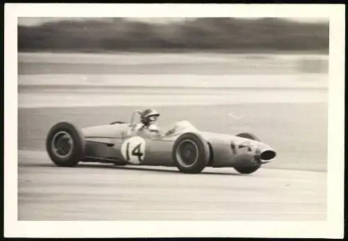 Fotografie Auto, Formel Rennwagen Startnummer 14 beim Rennen in Rufforth 1962