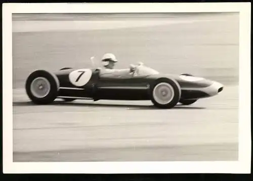 Fotografie Auto, Formel Rennwagen Startnummer 7 beim Rennen in Rufforth 1962