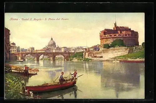 AK Rom, Castel Sant`Angelo, S. Pietro dal Tevere