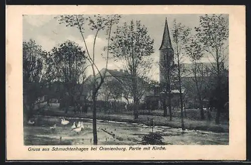 AK Schmachtenhagen, Partie mit Kirche