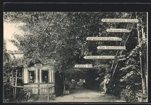 AK Tornow, Promenade in Tornow's Idyll