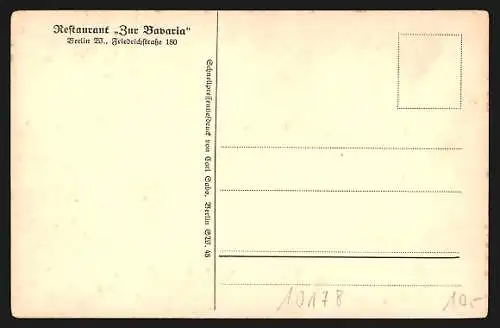 AK Berlin, Friedrichstrasse 180, Restaurant Zur Bavaria, der grosse Saal