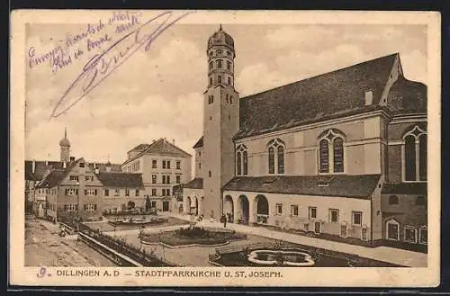 AK Dillingen a. D., Stadtpfarrkirche und St. Joseph