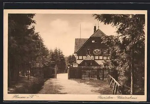 AK Plauen, Eingang zum Touristenvereinshaus