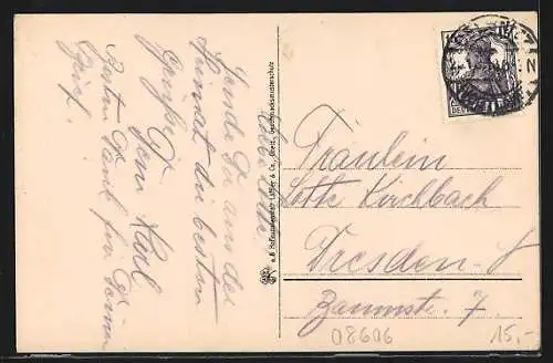 AK Oelsnitz i. V., Bismarckplatz mit Bürgerschule