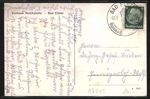 AK Bad Elster i. V., Kurheim Reichsbahn