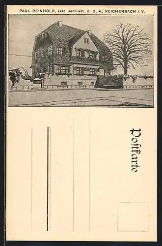 AK Reichenbach, Villa Paul Reinhold, Architekt