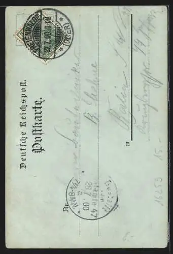 Mondschein-AK Bad Freienwalde a. O., Baa-See, Ruderboot am Ufer