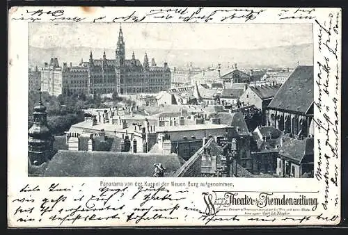 AK Wien, Panorama von der Kuppel der Neuen Burg aufgenommen