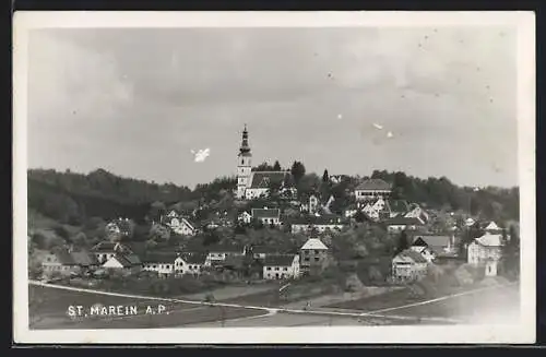 Foto-AK St. Marein, Totale mit Kirche