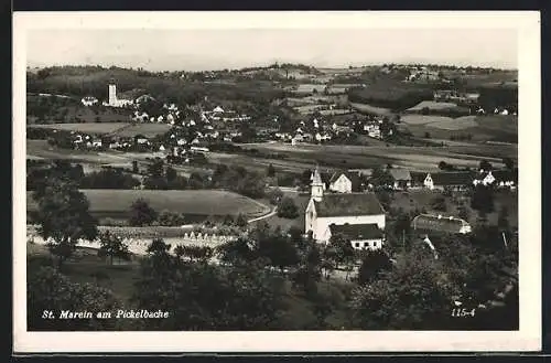 AK St. Marein am Pickelbach, Ortsansicht mit der Kirche