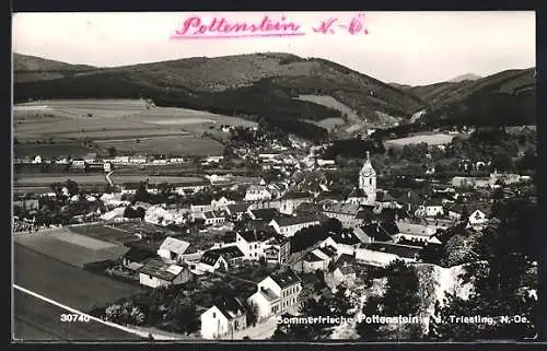 AK Pottenstein an der Triesting, Gesamtansicht aus der Vogelschau