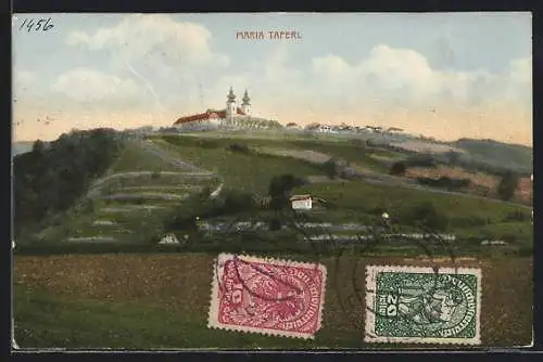 AK Maria Taferl, Blick zum Stift auf dem Berg