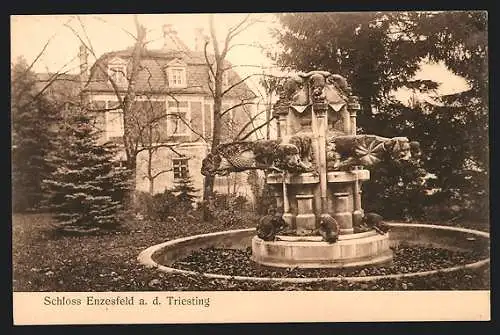 AK Enzesfeld a. d. Triesting, Partie an einem Brunnen