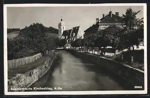 AK Kirchschlag, Ortsansicht mit Kanalpartie
