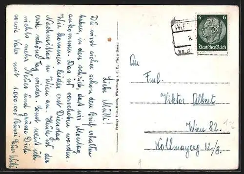 AK Wieselburg, Strassenpartie mit Rathaus, Ortsansicht mit Ötscher